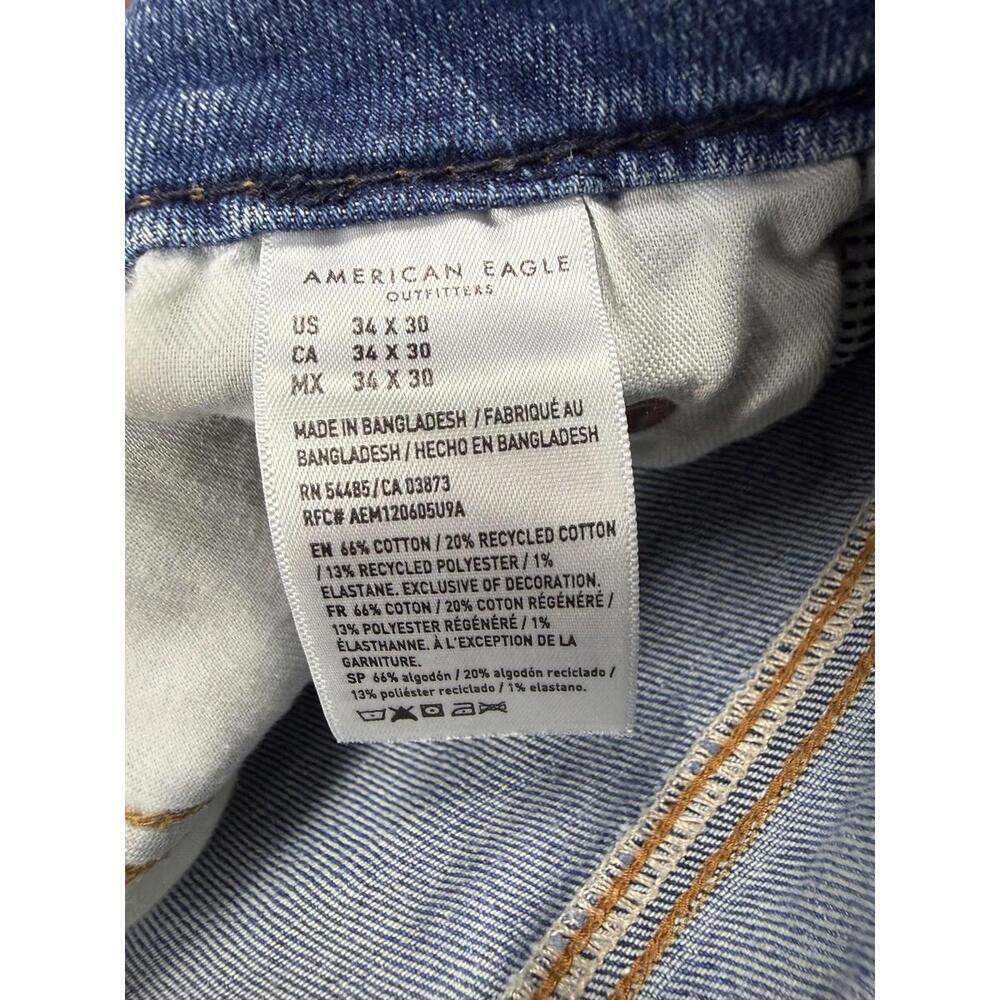 American Eagle Jeans Mens 34x30 Distressed Airflex+ Stretch Denim Punk Grunge - Picture 6 of 9